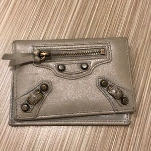 Balenciaga Classic Flap Card Case Grey Authentic